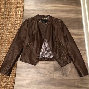 Brown faux leather jacket